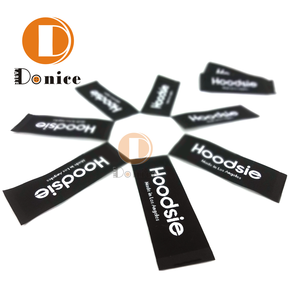 Woven labels for knitwear and sweaters