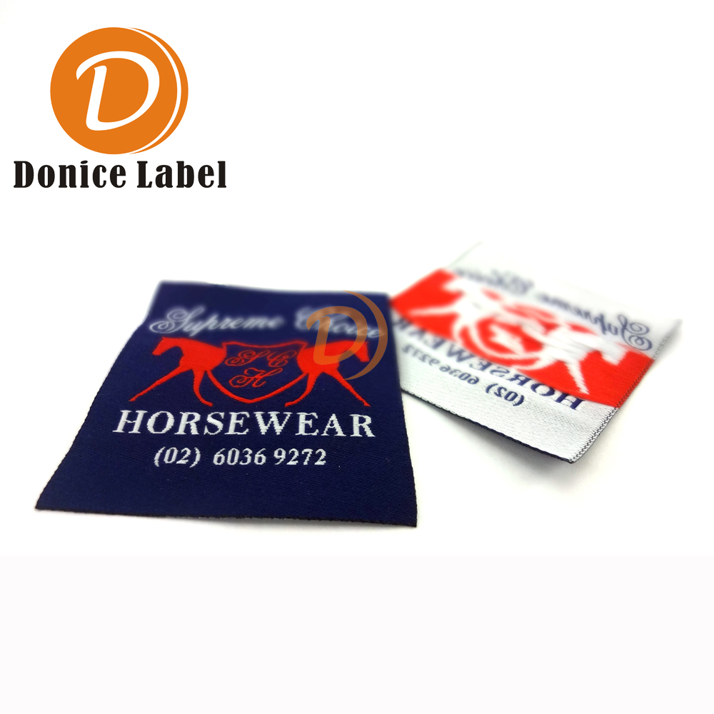 Woven labels with custom shapes and sizes