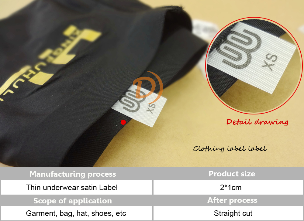 Underwear ribbon care label