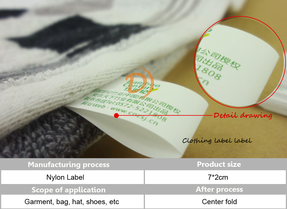 Towel care label