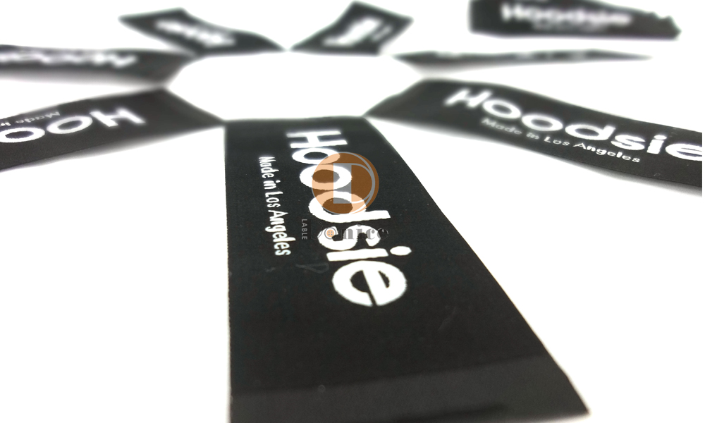 Woven labels for knitwear and sweaters