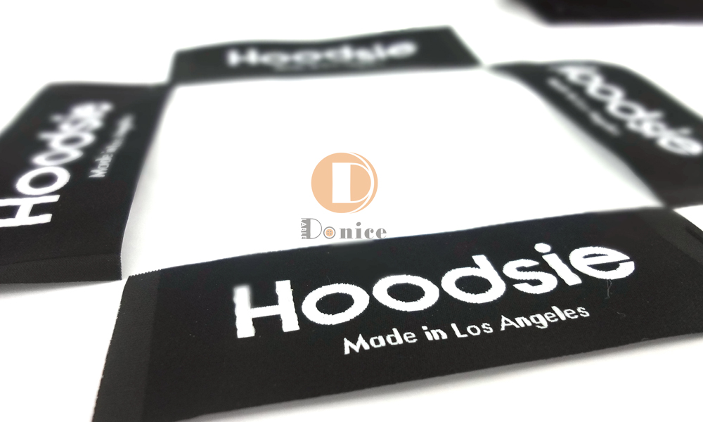 Woven labels for knitwear and sweaters