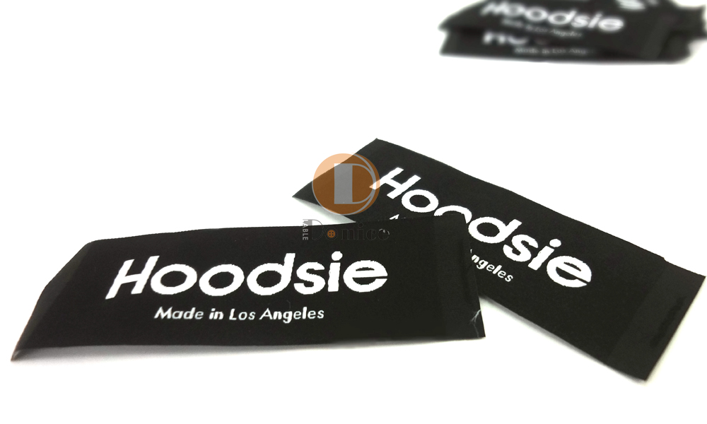 Woven labels for knitwear and sweaters