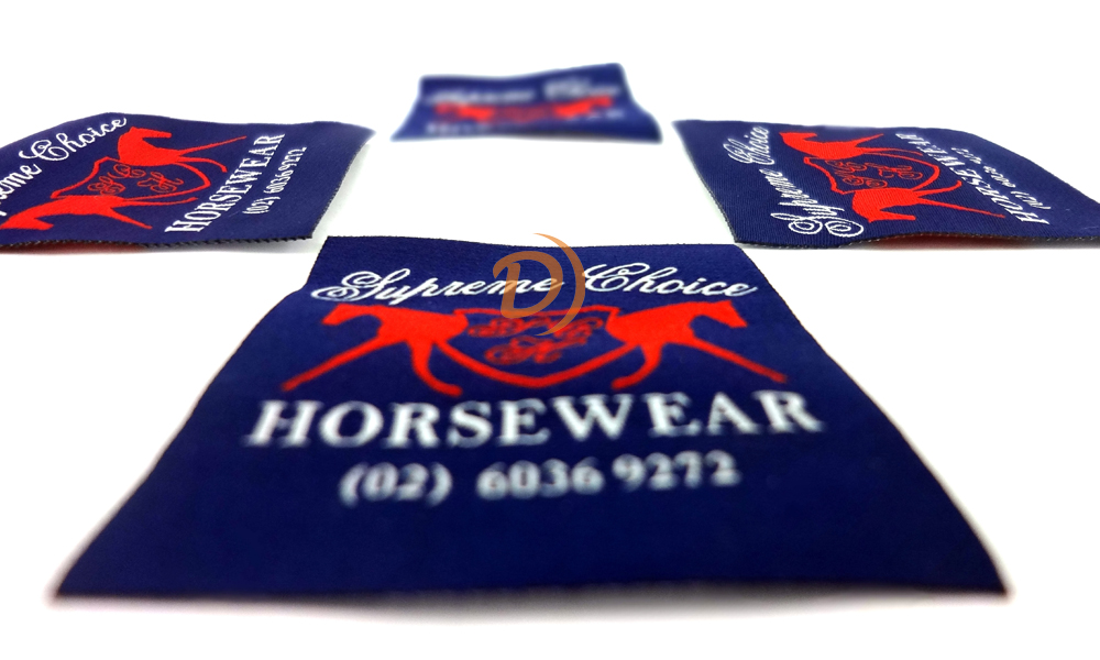 Woven labels with custom shapes and sizes