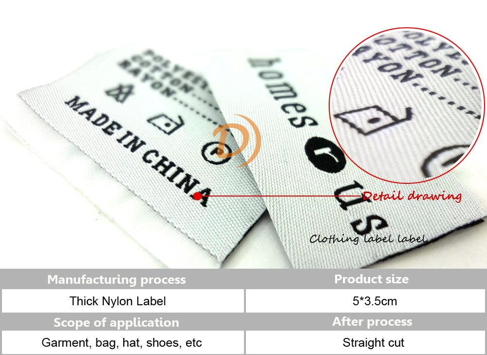 High-contrast woven labels for readability
